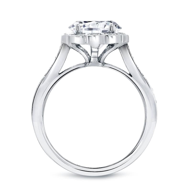 Auriya 1 3/4ctw Round Halo Diamond Engagement Ring 14K Gold Certified H-I, SI1-SI2