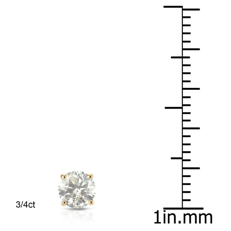 Auriya 18k Gold 3/4ct TW Clarity-enhanced Diamond Stud Earrings (J-K, I2-I3)