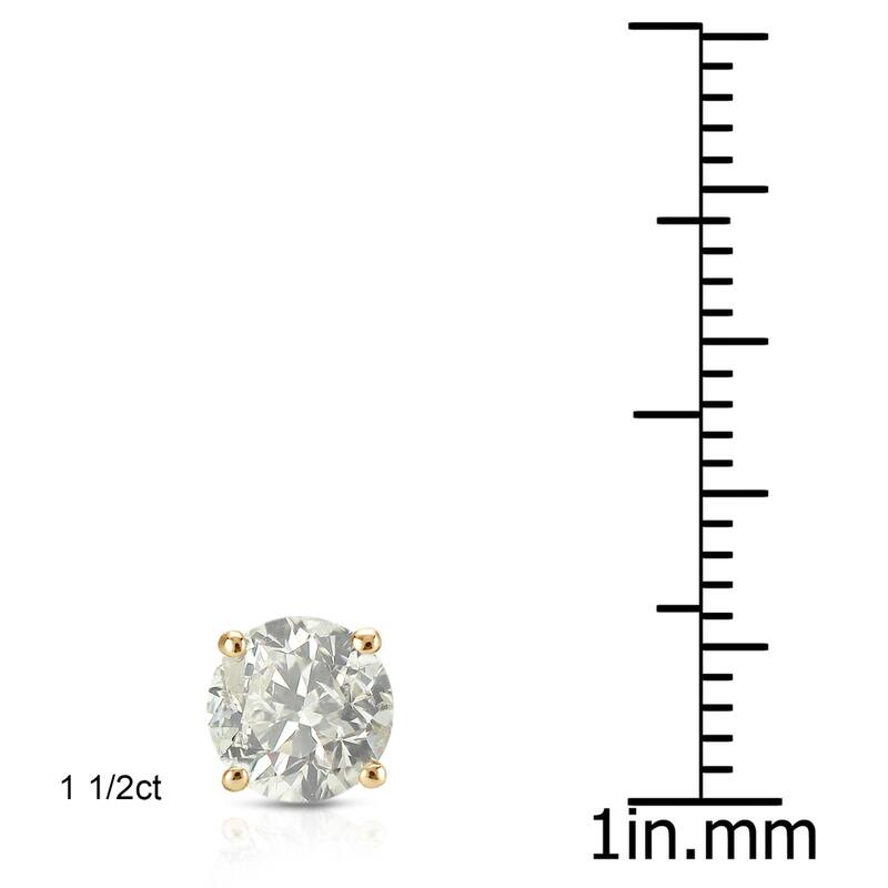 Auriya 18k Gold 1 1/2ct TW Clarity-enhanced Diamond Stud Earrings (J-K, I2-I3)