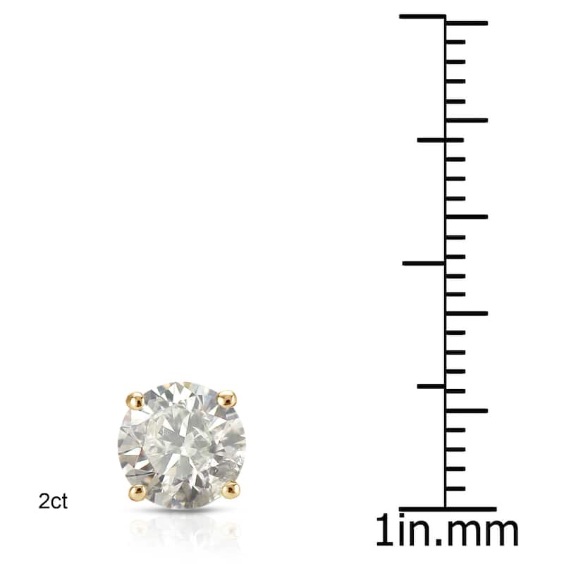 Auriya 18k Gold 2ct TW Clarity-enhanced Diamond Stud Earrings