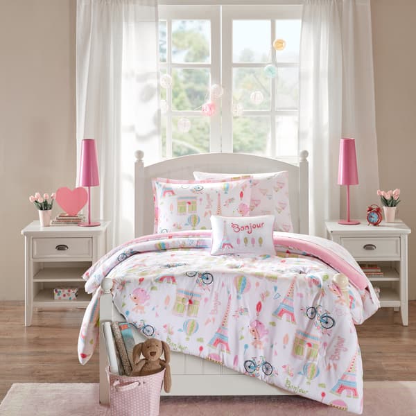 Bonjoy Whimsical Blanket - Ivory - BLUE Air Balloon Print