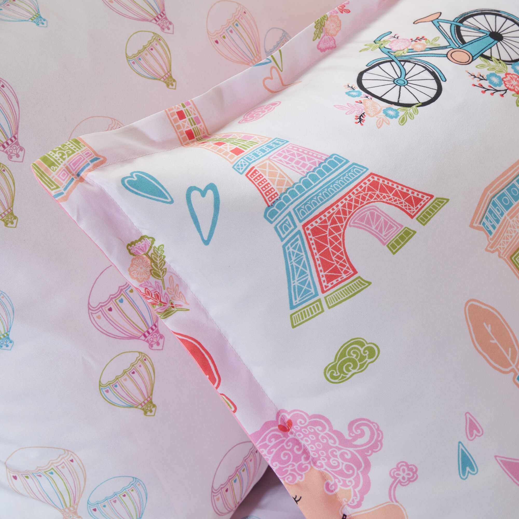 8 Pieces Kids Girl Bedding Set French Paris Mi Zone Kids Bonjour