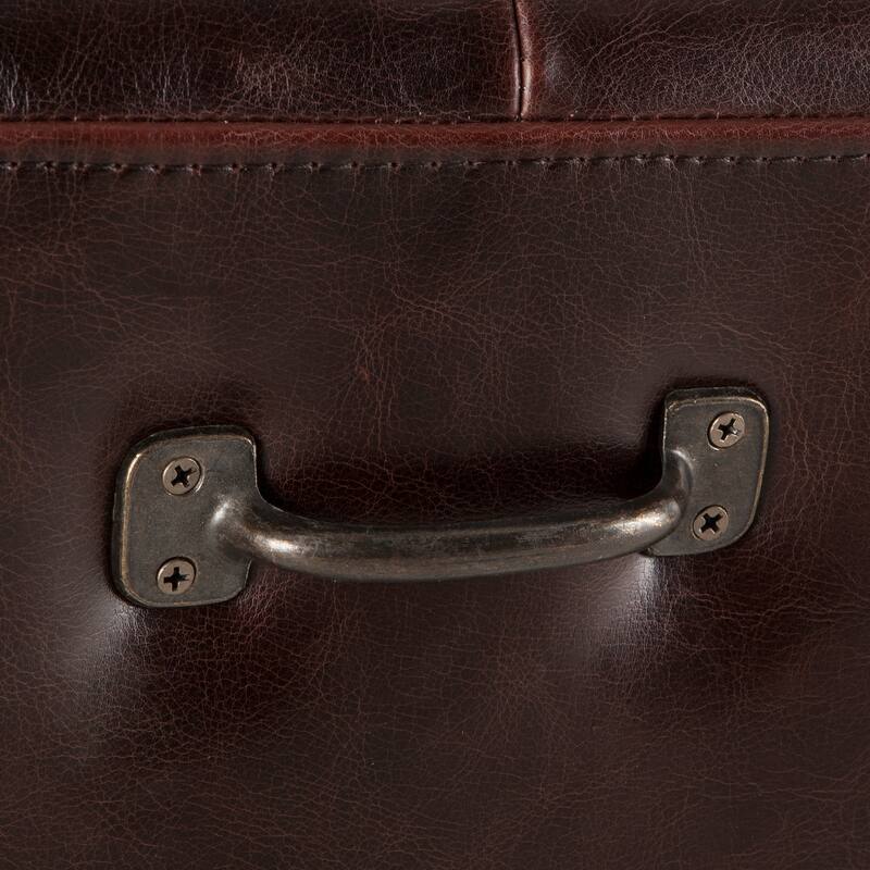 Copper Grove Pravets 58-inch Leather Bench with Diamond Stitch Detailing