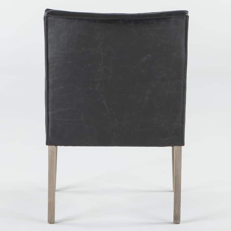 Avery Black Leather and Hardwood Chair