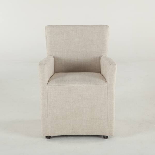 Paddy Off White Linen Wheeled Arm Chair Paddy Off White Linen Wheeled Arm Chair