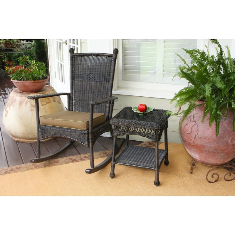 Portside Classic Dark Roast Rocking Chair Set (3-Piece)