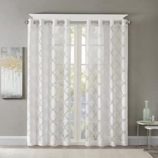 Sheer Curtains Online At Our Best Window Madison Park Laya Fretwork Burnout Sheer Curtain Panel