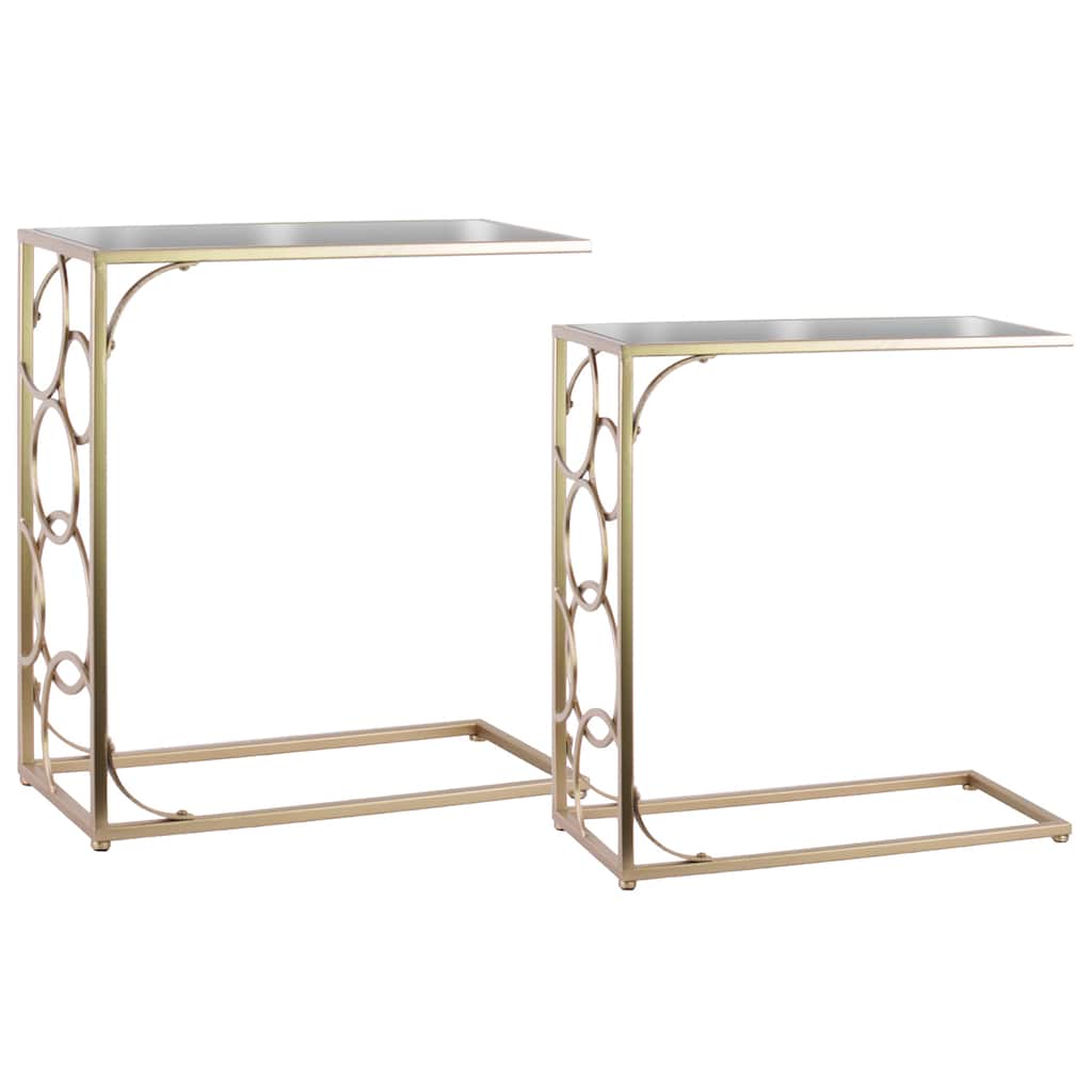 Champagne Metallic Cascading Circles Nesting Tables (Set of 2)