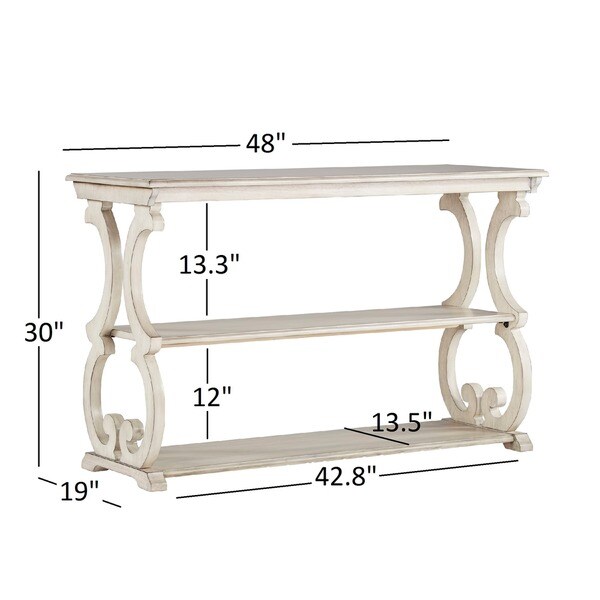 Lorraine Wood Scroll TV Stand Sofa Table By INSPIRE Q Classic 
