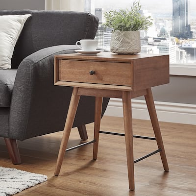 Aksel Brown Wood 1-drawer End Table iNSPIRE Q Modern