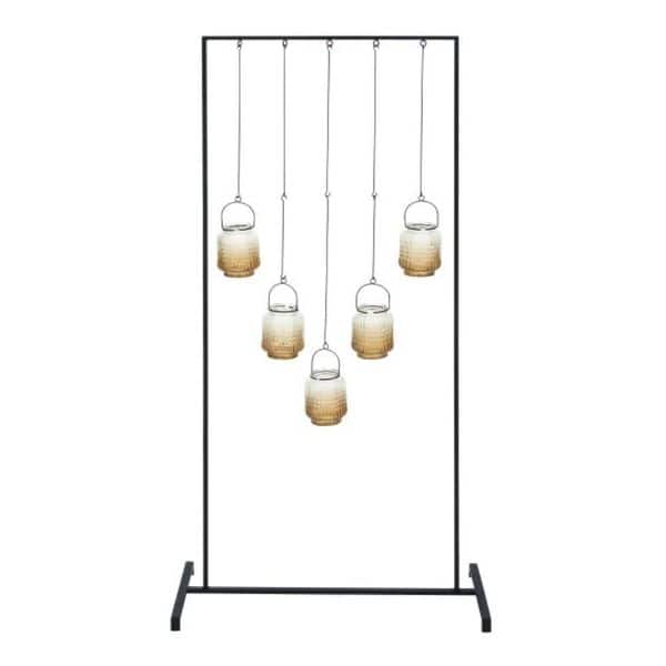 Benzara Metal Glass Votive Holder 22 inches wide, 52 inches high