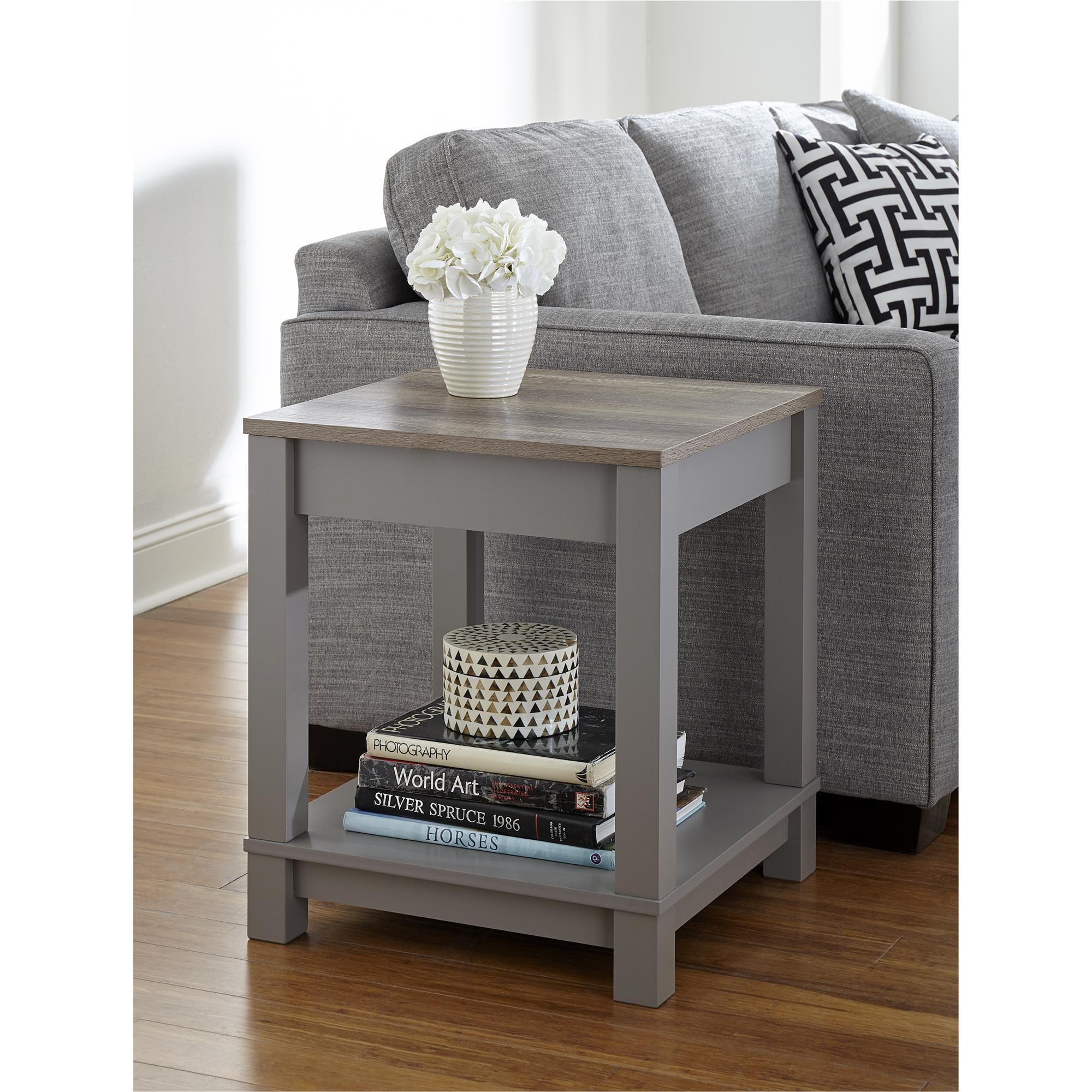 Details About Wooden End Tables Side Table Coffee W Shelf Organizer Living Room Bedroom Gray