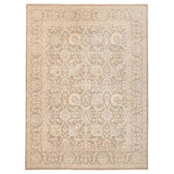 Handmade Herat Oriental Afghan Vegetable Dye Oushak Wool Rug - 8'11 x 12'1 (Afghanistan)