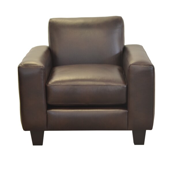 Made to Order Columbia Genuine Top Grain Leather Arm Chair Overstock