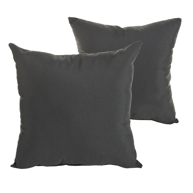 Sunbrella Canvas Black Indoor/ Outdoor Square Knife Edge Pillow Set