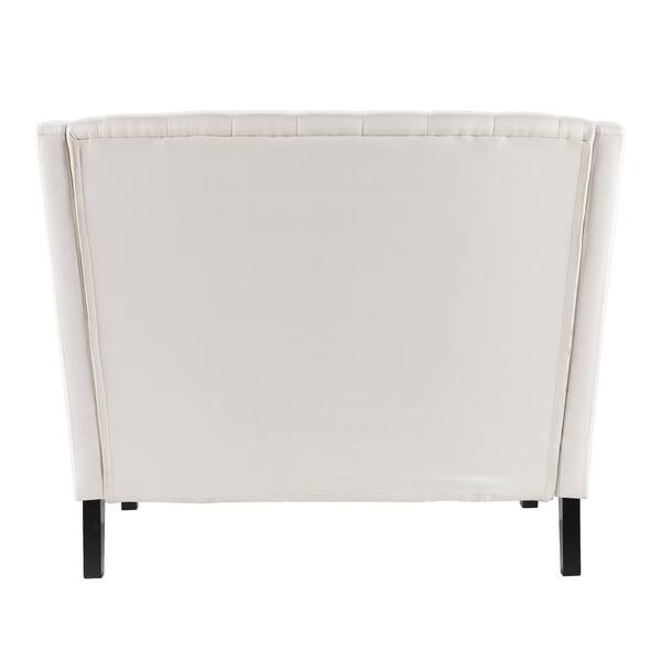 Shop Lincoln Ivory High Back Tufted Settee Bench On Sale