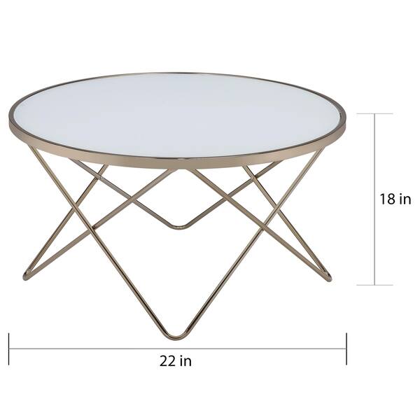Acme Furniture Valora Gold-tone Metal/White Glass Coffee or End Table