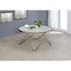 preview thumbnail 1 of 3, Acme Furniture Valora Gold-tone Metal/White Glass Coffee or End Table Coffee Table