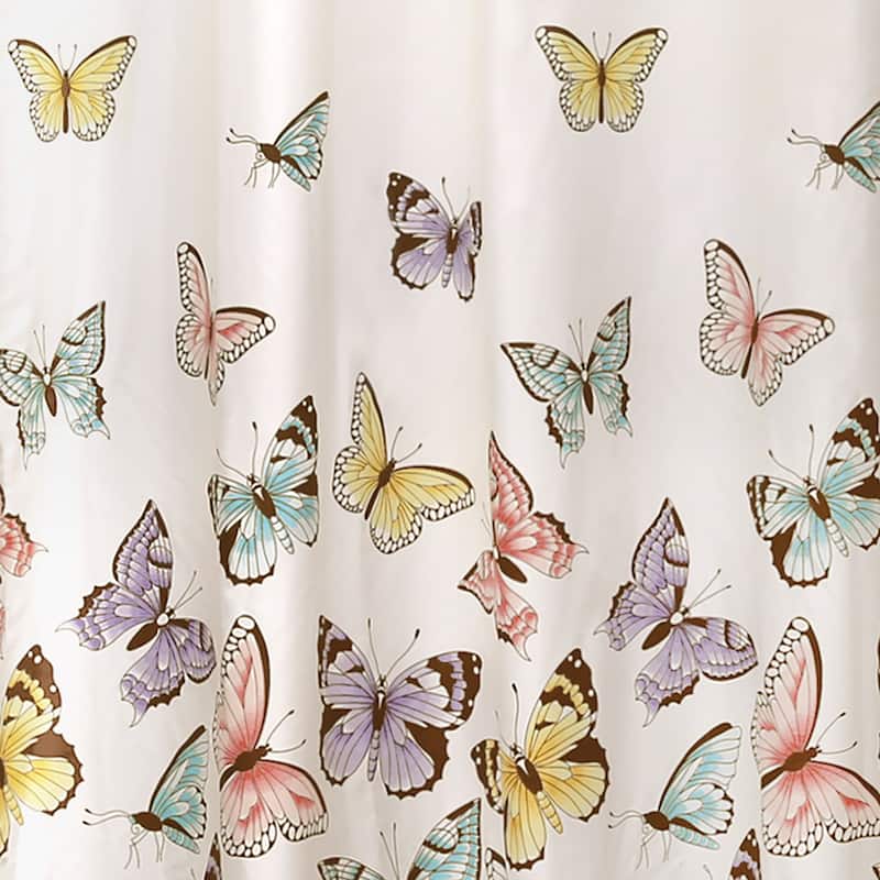 Lush Decor Flutter Butterfly Shower Curtain
