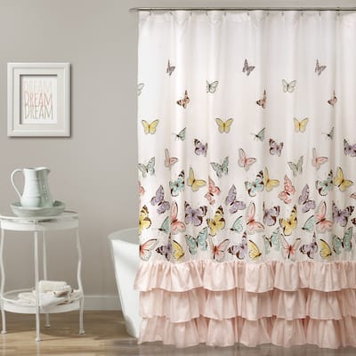 Lush Decor Flutter Butterfly Shower Curtain