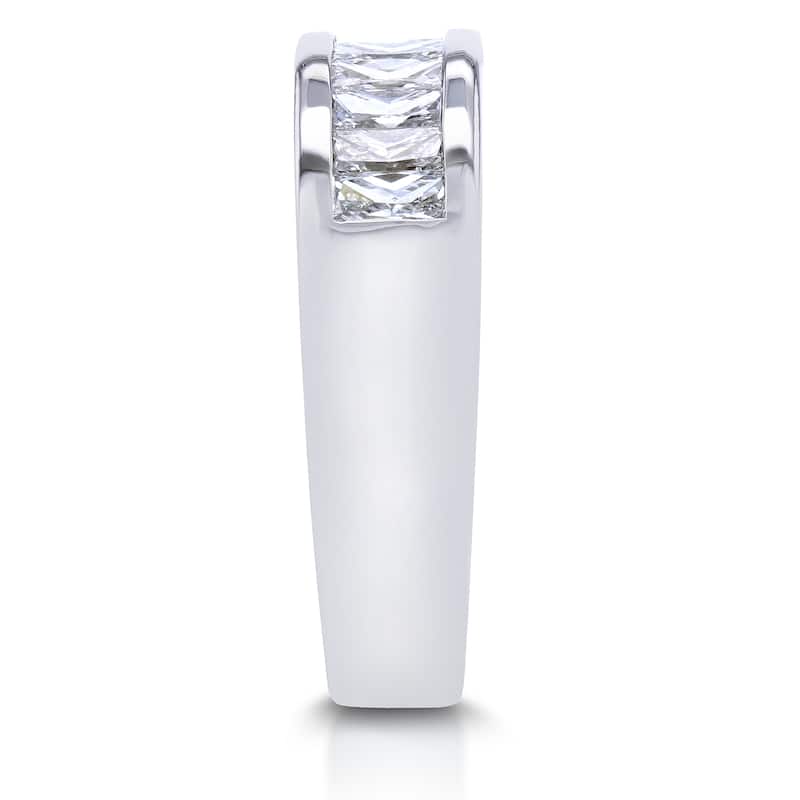 Kobelli 1.38 Carat Natural Diamond 14k Solid White Gold Princess Baguette Channel Inlay Band