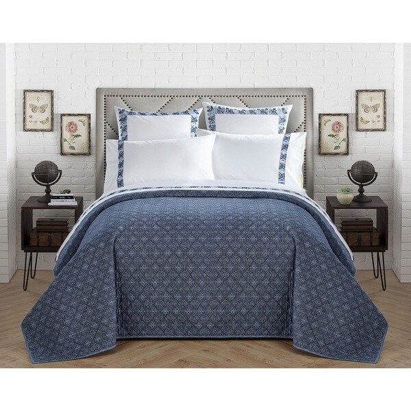 LUX-BED Cotton 1-Piece Pearce Garden Grey Quilt