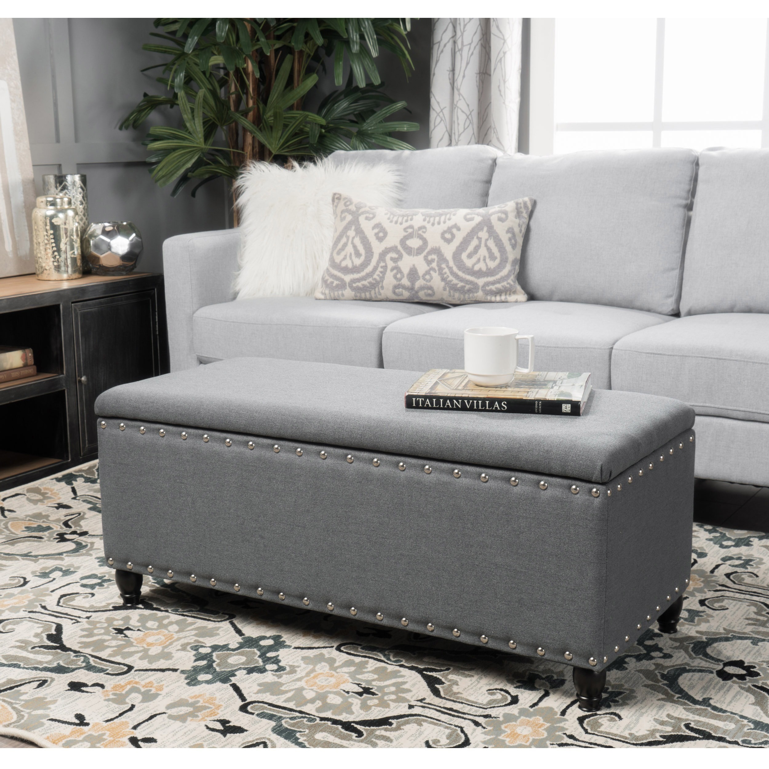 Tatiana Studded Fabric Storage Ottoman Bench By Christopher Knight Tatiana Studded Fabric Storage Ottoman Bench By Christopher Knight Home