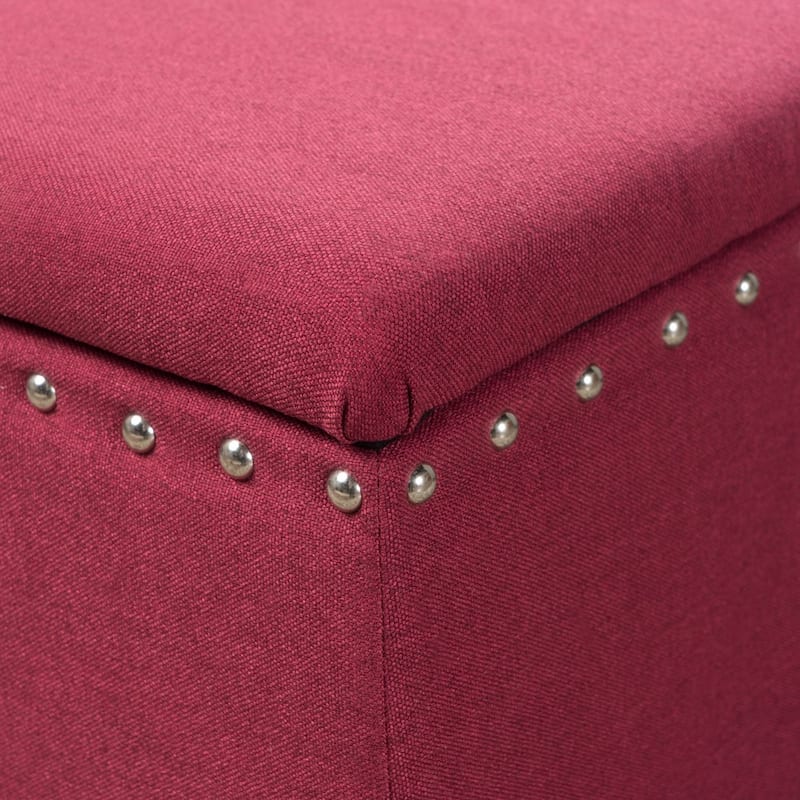 Tatiana Contemporary Fabric Storage Ottoman with Nailhead Trim by Christopher Knight Home