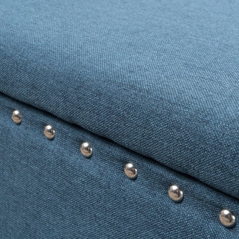 Tatiana Contemporary Fabric Storage Ottoman with Nailhead Trim by Christopher Knight Home