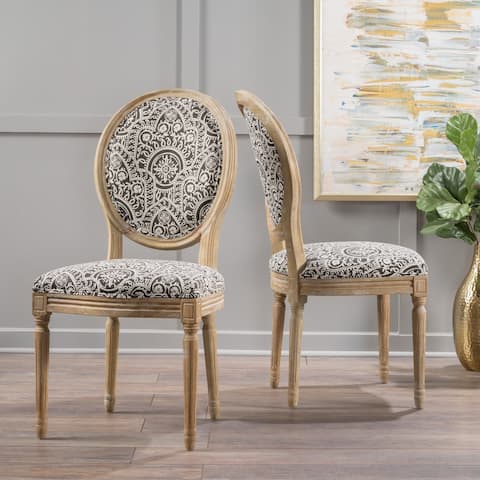 Phinnaeus Patterned Fabric Dining Chair (Set of 2) by Christopher Knight Home