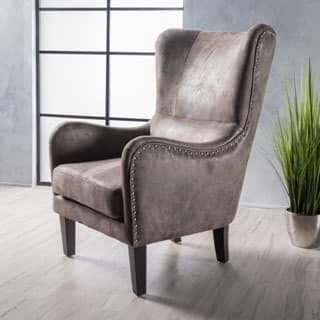 High Back Accent Chairs Living Room Online At Lorenzo High Back Studded Fabric Club Chair By Christopher Knight Home
