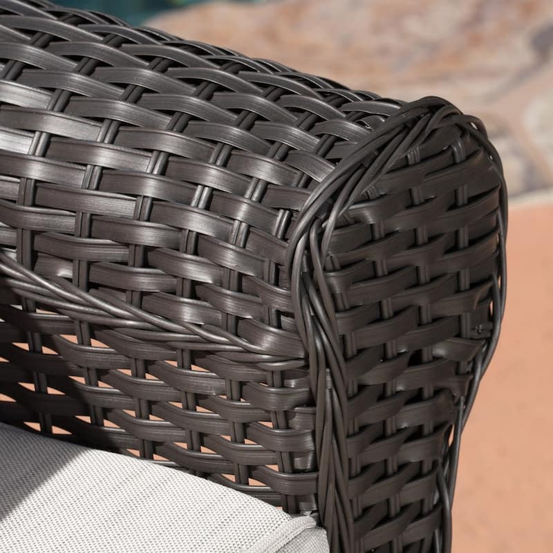 Amaya Cushioned Wicker Outdoor Rocking Chairs (Set of 2) by Christopher Knight Home