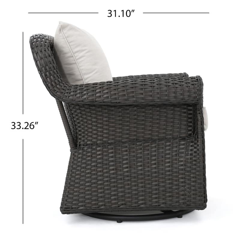 Amaya Cushioned Wicker Outdoor Rocking Chairs (Set of 2) by Christopher Knight Home