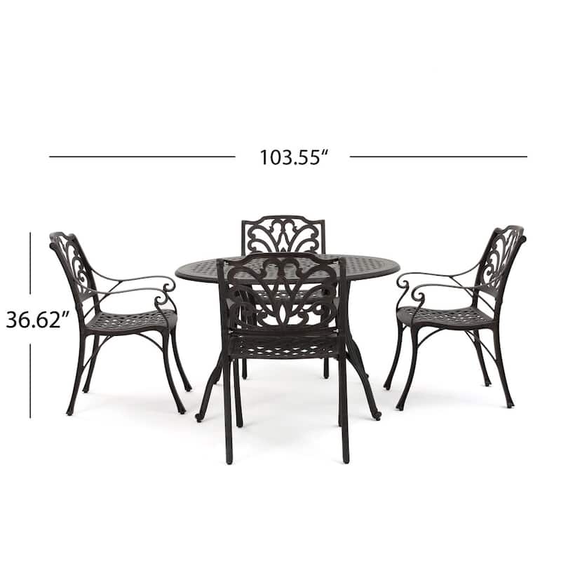 Alfresco Outdoor 5-piece Cast Aluminum Circular Dining Set by Christopher Knight Home