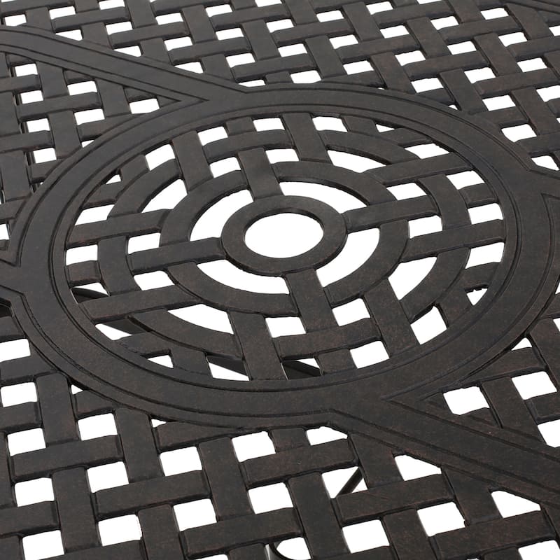 Alfresco Outdoor 7-piece Cast Aluminum Rectangle Dining Set by Christopher Knight Home - N/A