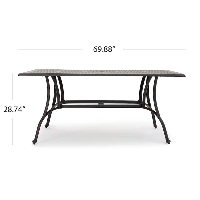 Alfresco Outdoor 7-piece Cast Aluminum Rectangle Dining Set by Christopher Knight Home - N/A