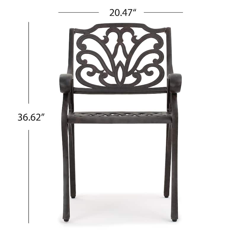 Alfresco Outdoor 7-piece Cast Aluminum Rectangle Dining Set by Christopher Knight Home - N/A