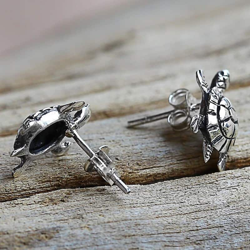 Sterling Silver 'Little Turtles' Earrings - 0.6*0.4