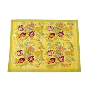 Couleur Nature Tutti Frutti Yellow and Green Cotton Placemats (Pack of ...