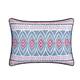 LUX-BED 1-Piece Pearce Garden Decorative Navy/Red/Pink Throw Pillow - Rectangle - Multi-color - 12 x 18