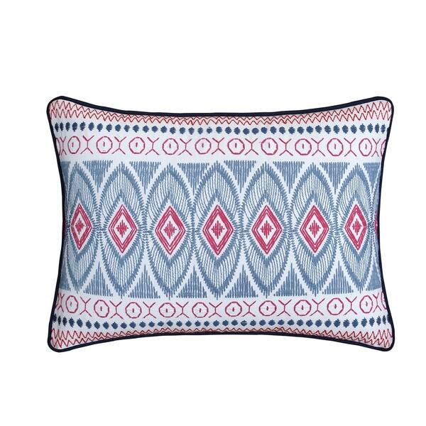 Shop Lux Bed 1 Piece Pearce Garden Decorative Navy Red Pink Throw