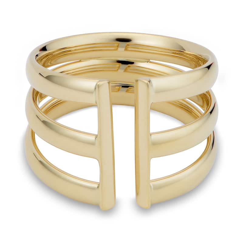 Fremada Italian 14k Yellow Gold Triple Open Band Ring