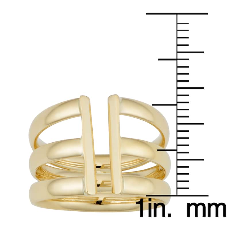 Fremada Italian 14k Yellow Gold Triple Open Band Ring