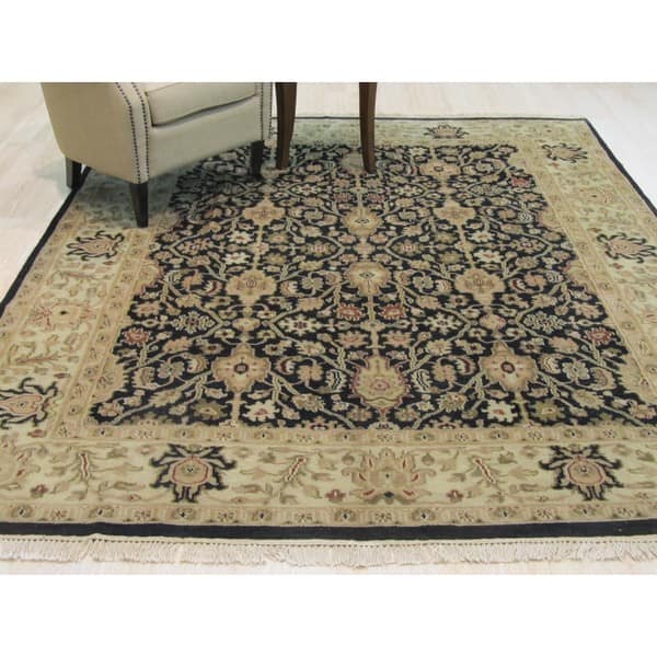Hand Knotted Wool Black Traditional Oriental Ziegler Rug 7 5 X 9 5 7 X 9 On Sale Overstock 14153797