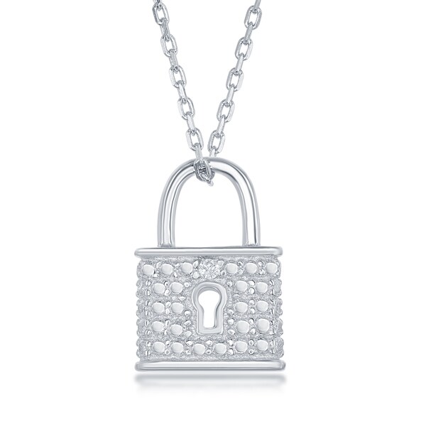 La Preciosa Sterling Silver Diamond Accent Lock Pendant
