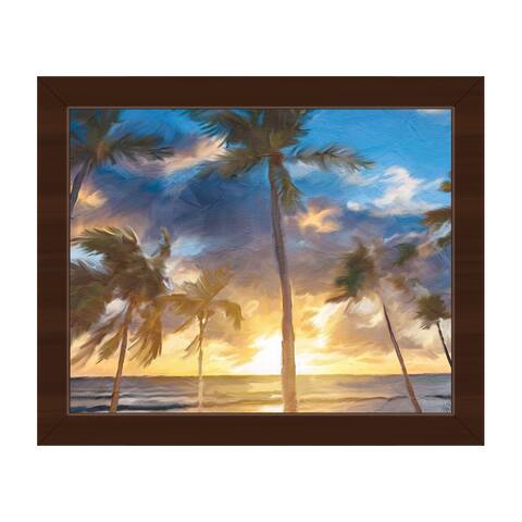 'Sunset Beach' Canvas Framed Wall Art