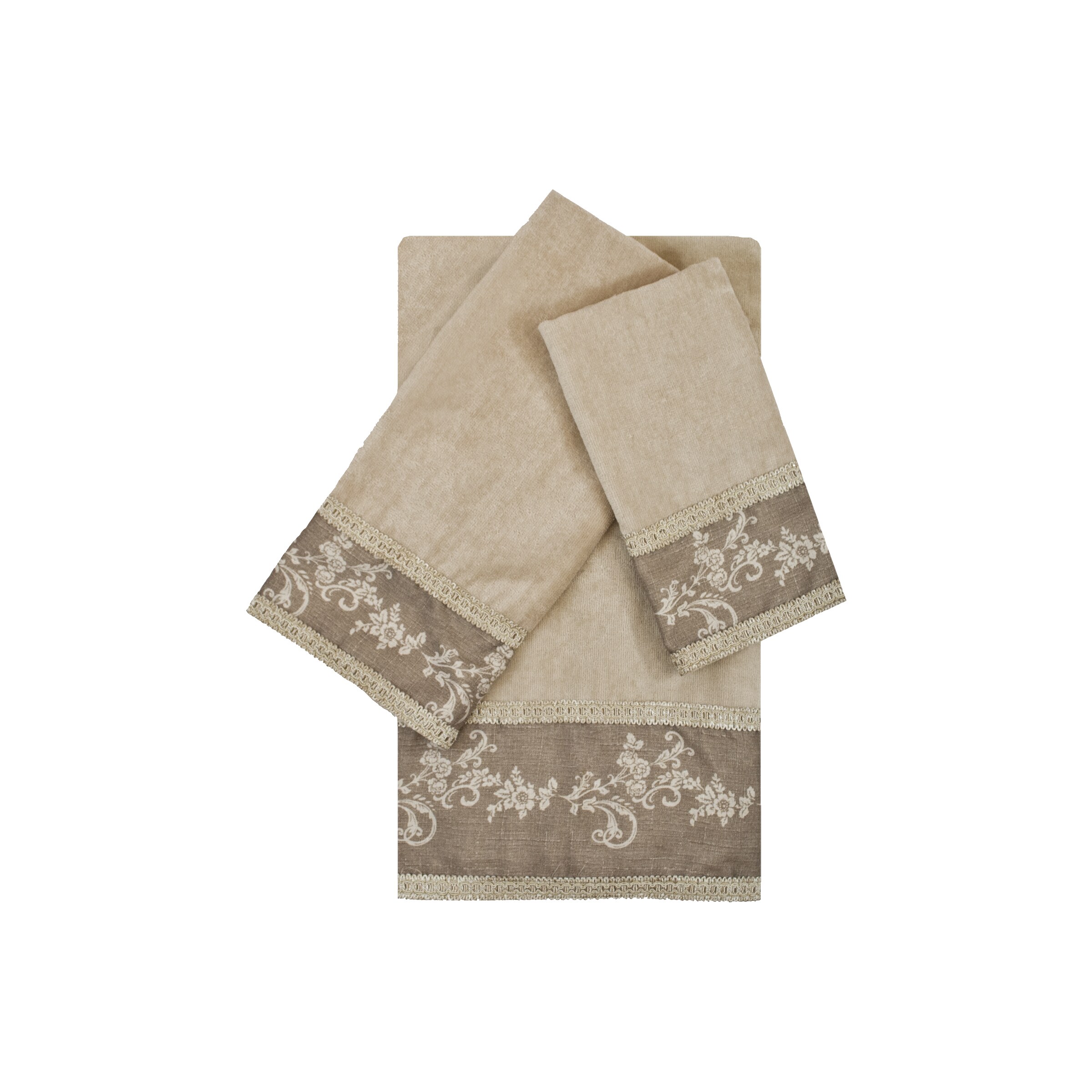 Shop Sherry Kline Winchester 3 Piece Embellished Towel Taupe Overstock 14154384