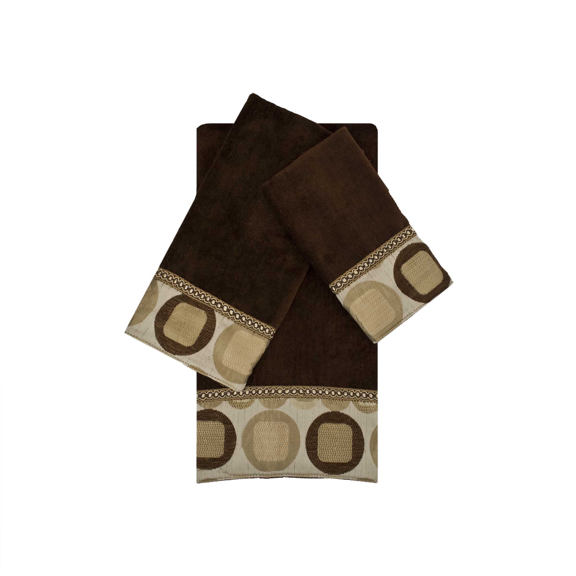 Sherry Kline Metro Brown 3-piece Embellished Towel Set
