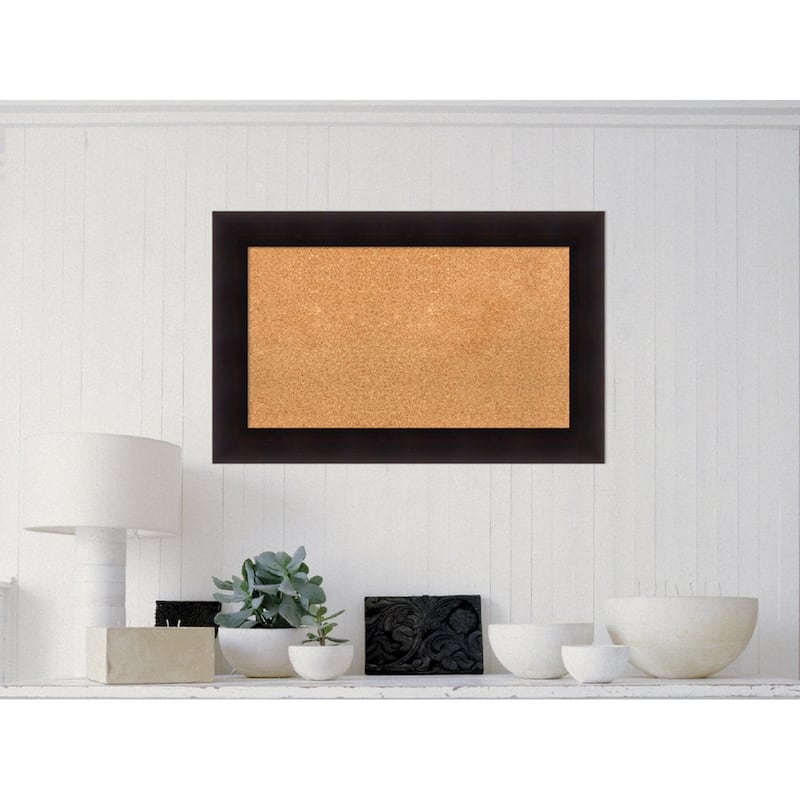 Framed Cork Board, Choose Your Custom Size, Portico Espresso Wood