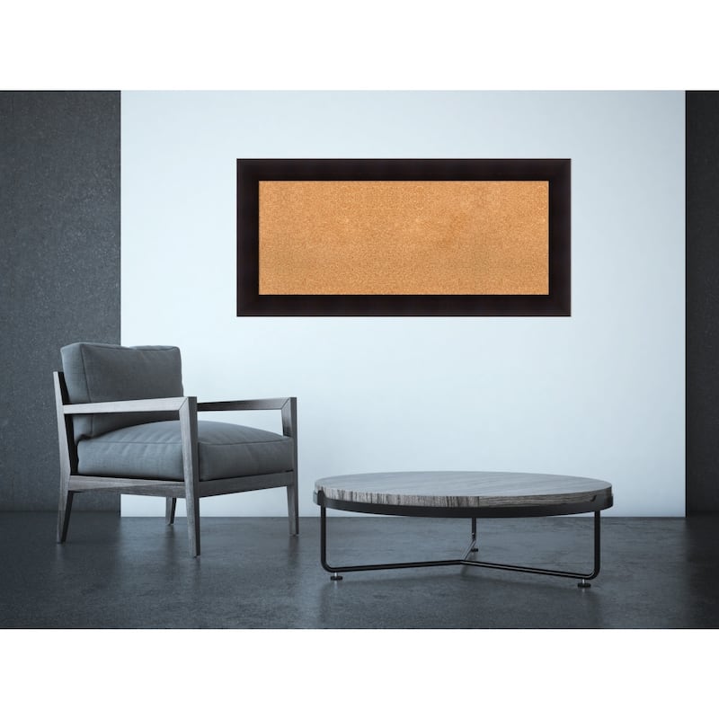 Framed Cork Board, Choose Your Custom Size, Portico Espresso Wood